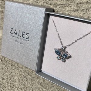 Sterling Silver Light Sapphire Butterfly Necklace